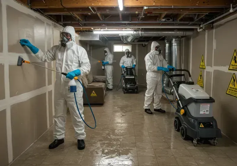 Basement Moisture Removal and Structural Drying process in Alta Sierra, CA